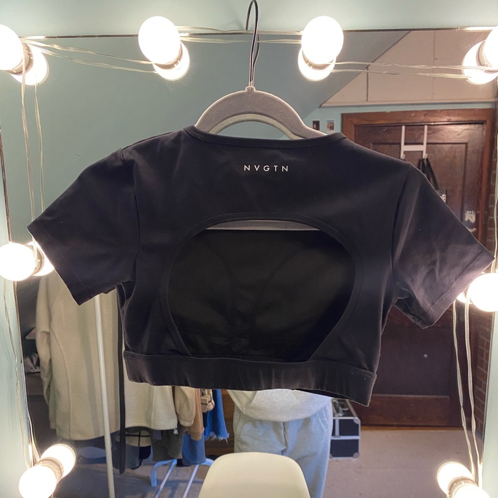 NVGTN Black open back Tee